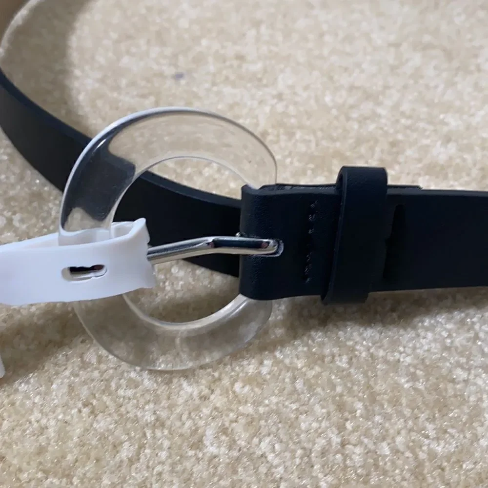 Women’s Black Belt with Clear Buckle XL NWT